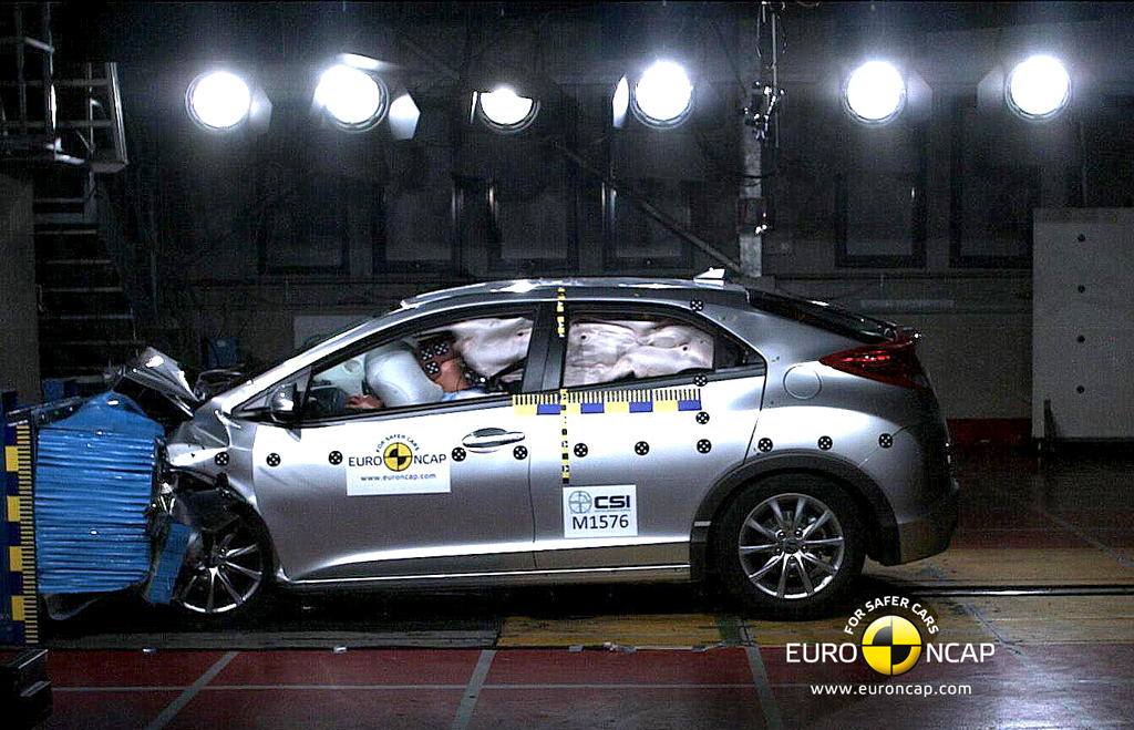 Den nye 5 dørs Honda Civic opnår 5-stjerner i Euro NCAP‘s kollisionstest.
(Foto: Honda)